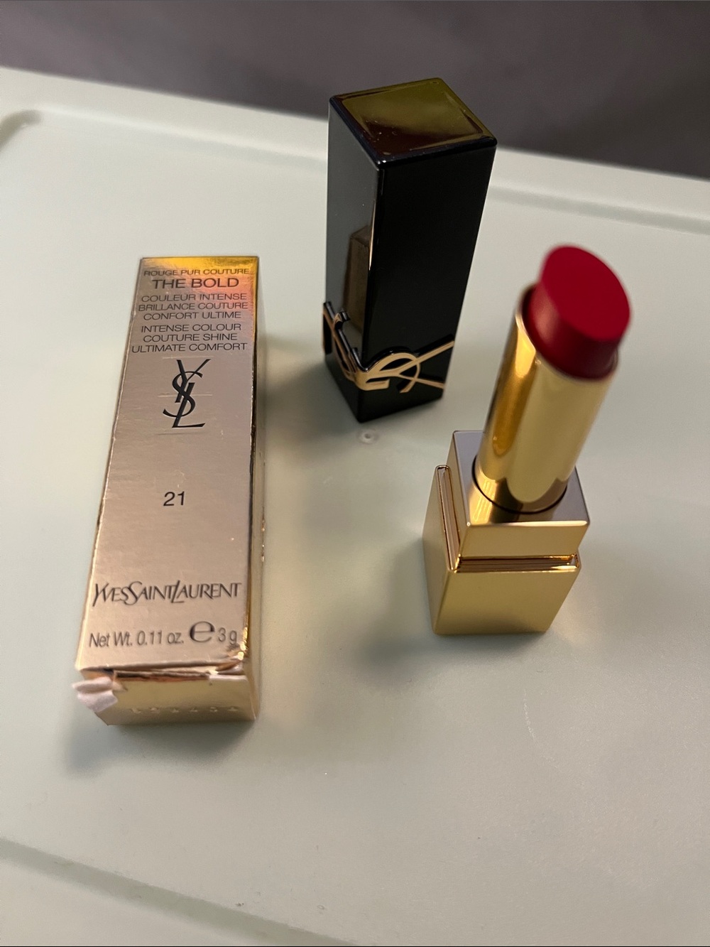 Yves Saint Laurent The Bold Rouge Pur Couture Lipstick - 21 (Gold Packaging)